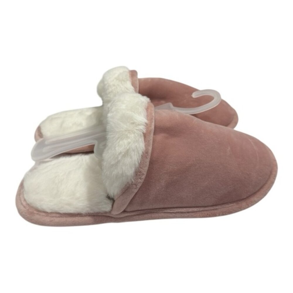 Joe Fresh Pink and White Cozy Slippers Size 6